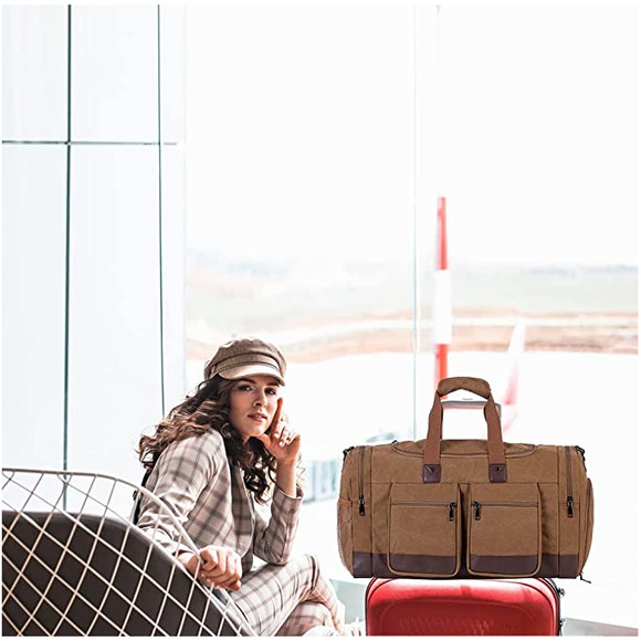 NEW! Leather Ashpel Weekender Travel Tote - Picture 7 of 7